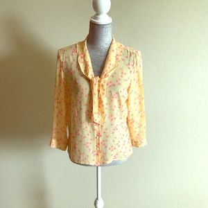 PRICE LOWERED Ann Taylor Silk front tie blouse